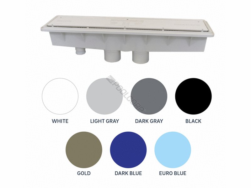 POOL360 LIGHT GRY AVSC DUAL SUCTION CHANNEL DRAIN