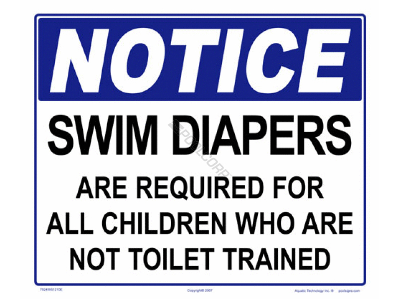 POOL360 SWIM DIAPERS REQUIRED SIGN