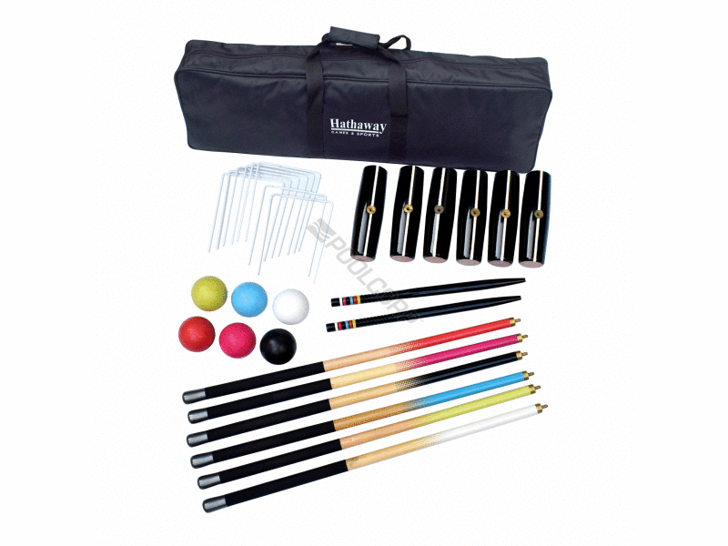 POOL360 6PLAYER DELUXE CROQUET SET W/ CARRY BAG