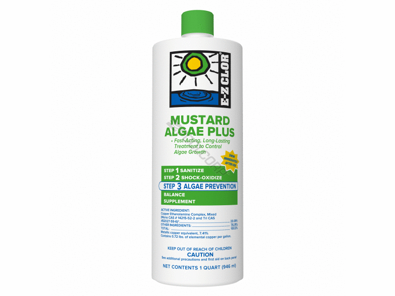 POOL360 12/CS EZ CLOR QT MUSTARD ALGAE PLUS