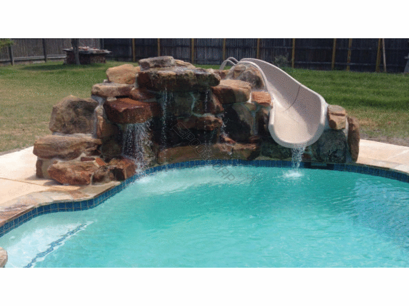 POOL360 PEBBLE 7' RIGHT TURN GARDEN RIDE SLIDE
