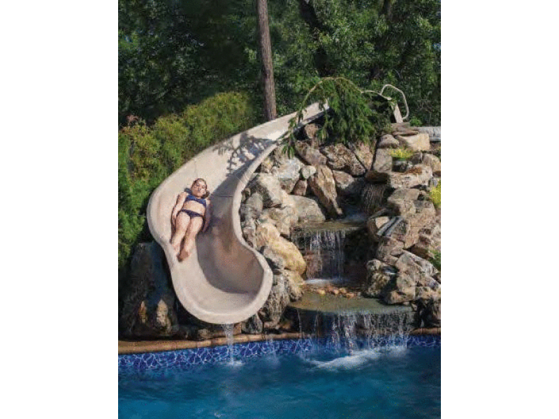 POOL360 CAPPUCCINO 15' LEFT TURN GARDEN RIDE SLIDE