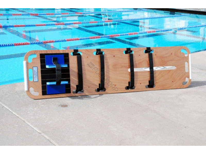 POOL360 78"X20" WOOD CJ SPINEBOARD PACKAGE