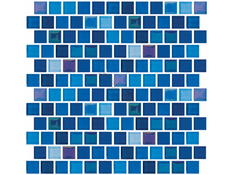 POOL360 - 1X1 JULES 10SQF/CS GLASS TILE BRIGHT COBALT BLUE