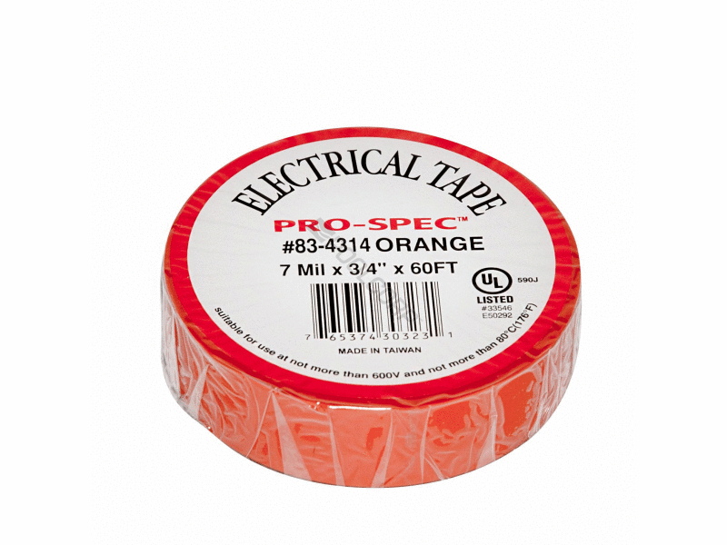 POOL360 10/BDL .75"X60' ORANGE ELECTRICAL TAPE
