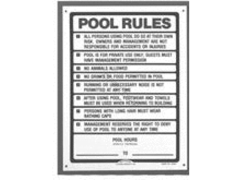 POOL360 18"X24" CALIFORNIA POOL RULES SIGN
