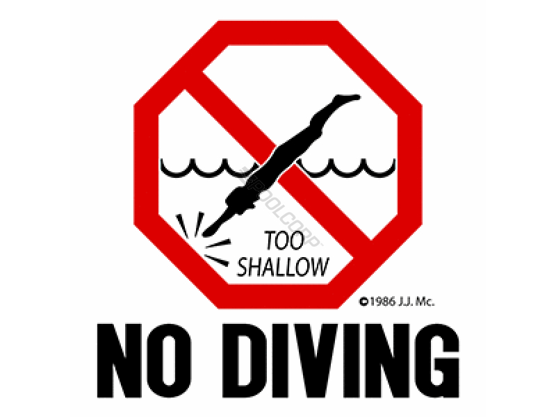 POOL360 RED NONSKID NO DIVE SYMBOL DEPTH MARKER