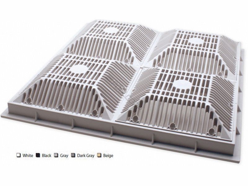 POOL360 18"X18" WHITE SUCTION COVER & FRAME